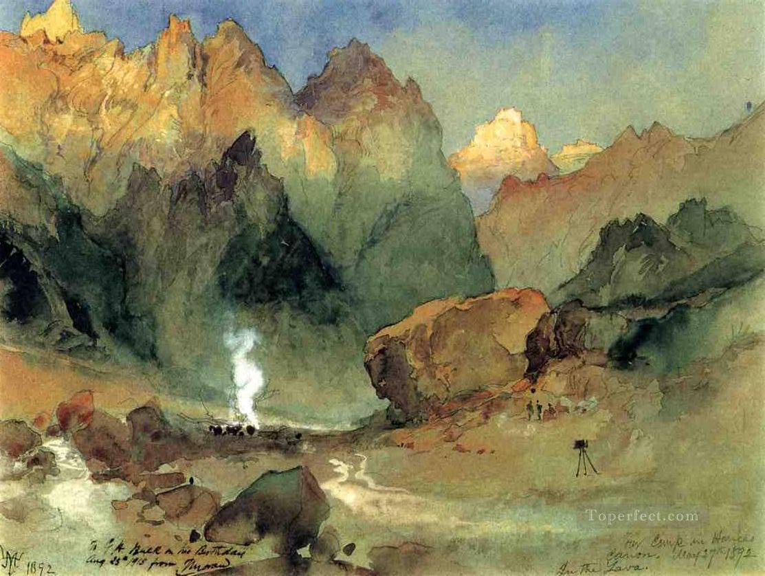 In the Lava Beds landscape Thomas Moran mountains Oil Paintings